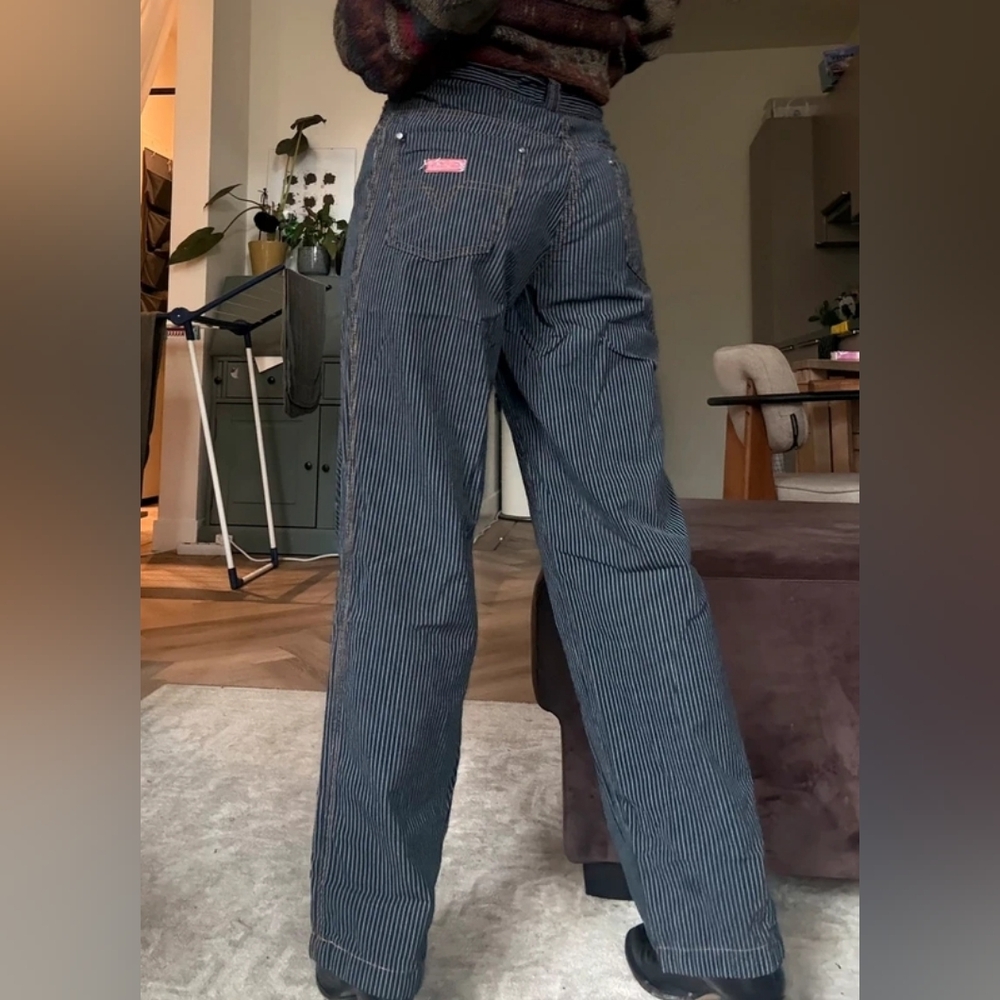 Classic Blue Striped Women's Flare Jeans
